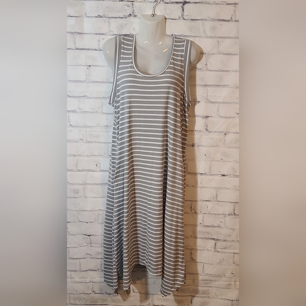 Cuddl Duds Flex Comfort Tank W/ Cutout Maxi Dress Med